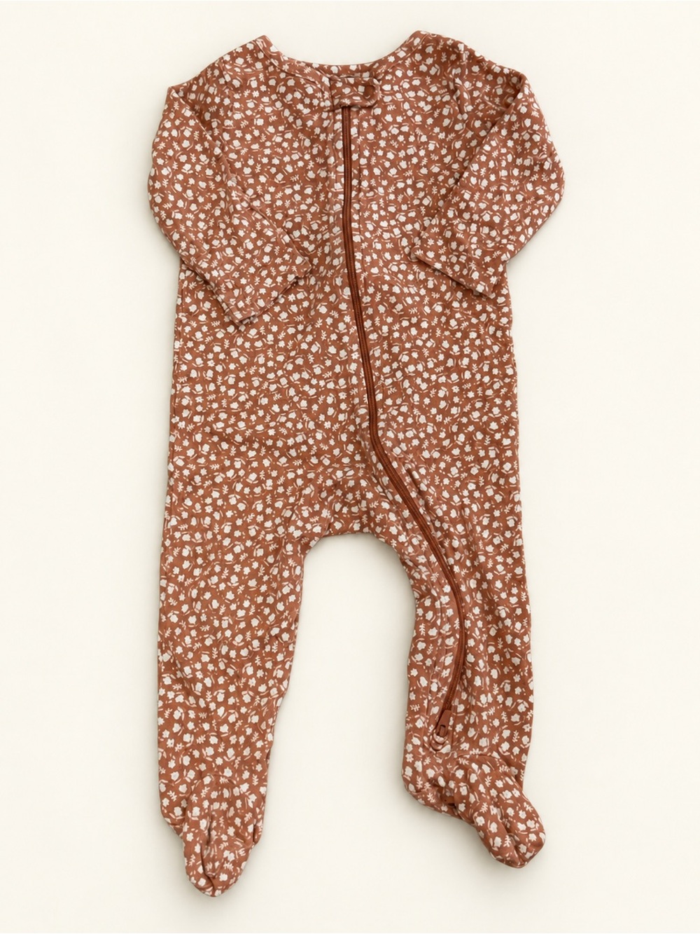 Carters Rust Floral Baby One-Piece Zip Footed Pajamas